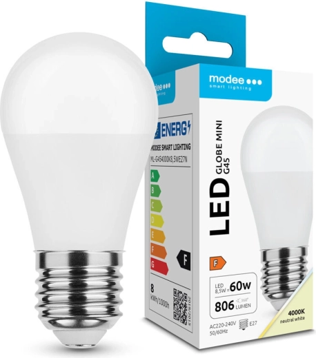 Modee Lampadina LED Globe Mini G45 8,5 W E27 806 lm bianco neutro
