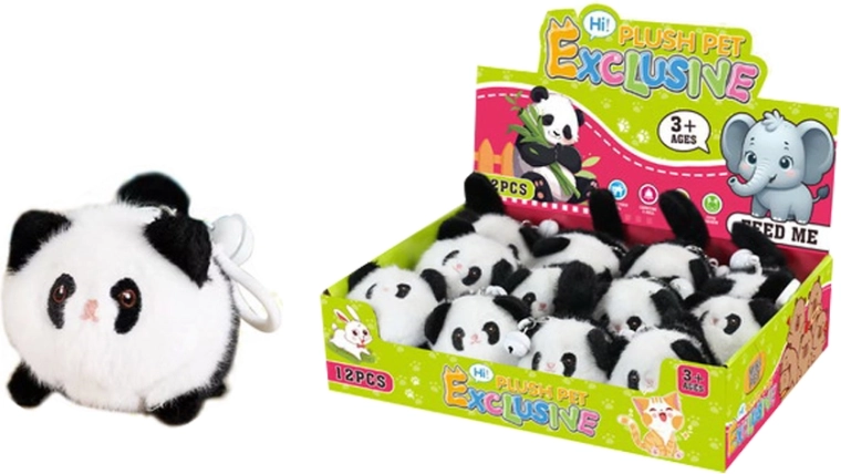 Portachiavi panda in peluche con molla 10,5 cm