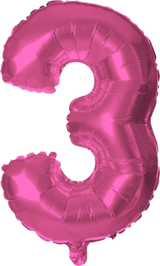 Palloncino in foil numero 3 30 cm rosa TORO
