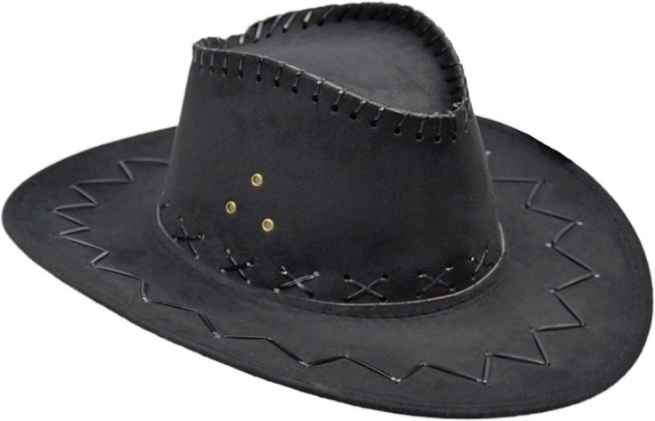 Cappello da cowboy nero dall'aspetto vellutato
