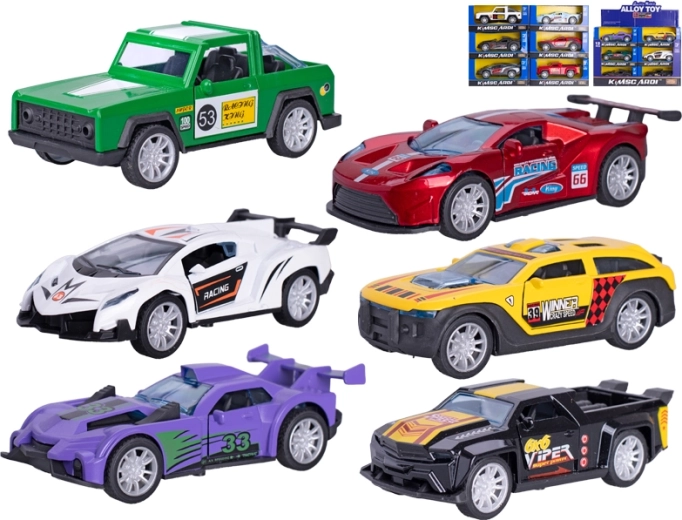 Macchinina da corsa in metallo 13 cm con meccanismo a retrocarica