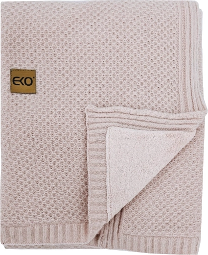 Coperta per bambini EKO in maglia con fodera rosa cipria (rose pink) 100 × 80 cm