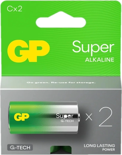 Batterie alcaline C LR14 GP Super, 2 pz