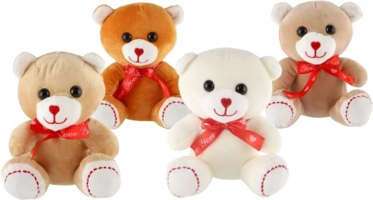 Orsetto seduto con fiocco peluche 16 cm 4 colori 0m+