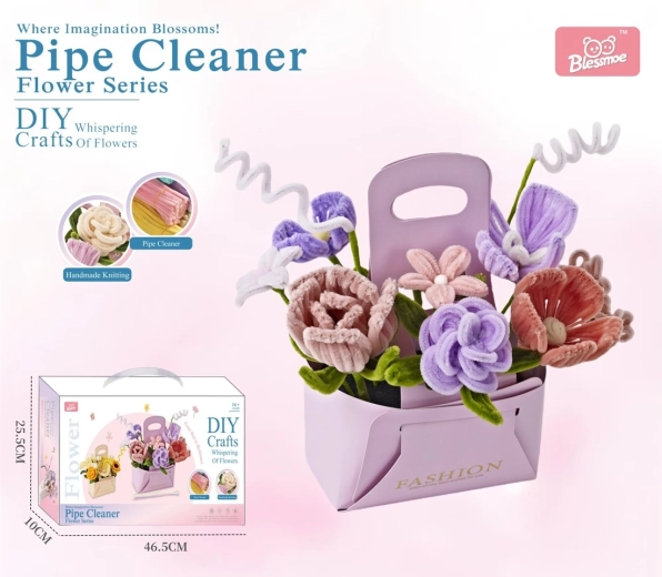 Kit creativo fai-da-te per bambini per realizzare un bouquet di fiori