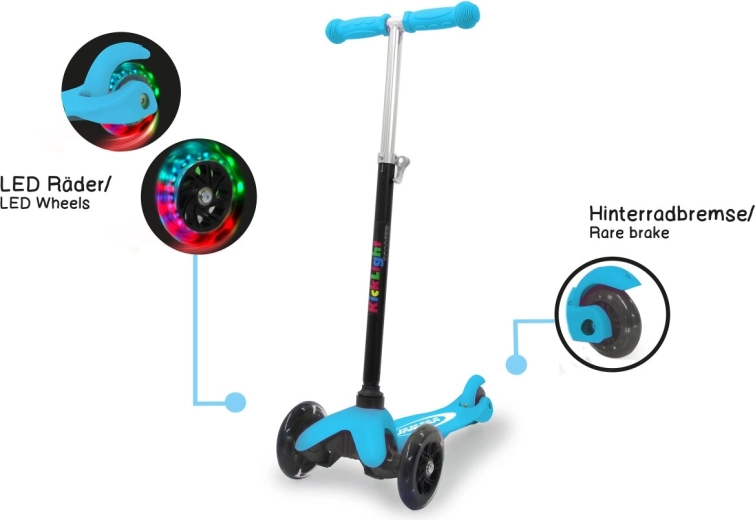 Monopattino a tre ruote per bambini JAMARA Kick Light blu