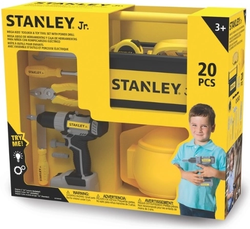 Stanley Jr. set di attrezzi per bambini con trapano a batteria (20 pezzi)