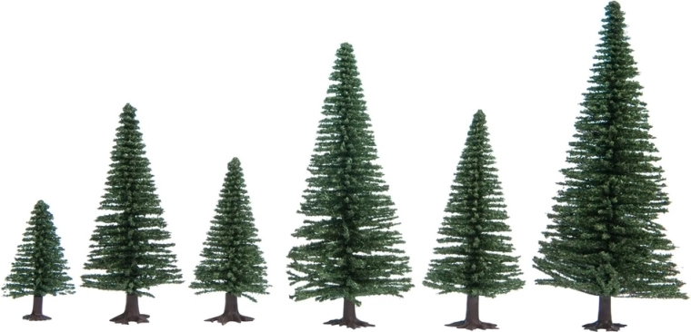 Abeti Noch – set da 10 pezzi (5–14 cm) per paesaggio modellistico H0/TT