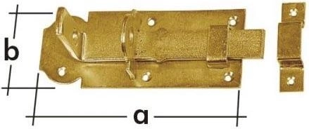Catenaccio diritto con serratura 140 × 55 × 5 mm, zincatura gialla