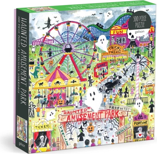 Puzzle quadrato Galison parco divertimenti infestato, 500 pezzi