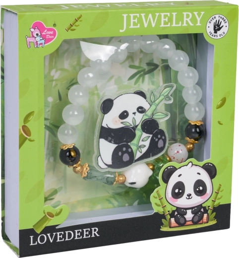 Set di gioielli per bambini Panda con braccialetto bianco