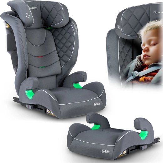Seggiolino auto per bambini Nukido Louis grigio 100–150 cm i-Size ISOFIX