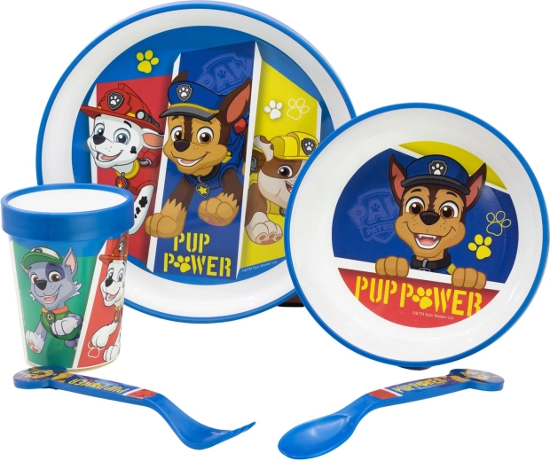 Paw Patrol Pup Power set colazione premium antiscivolo 5 pezzi
