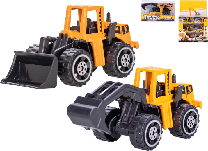 Veicolo da costruzione in metallo 7 cm con ruote libere