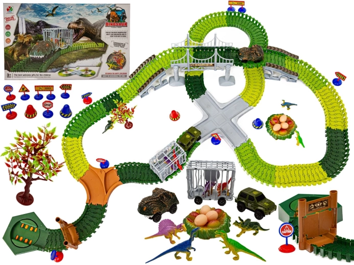 Grande pista da corsa per auto Parco dei Dinosauri – 240 pezzi
