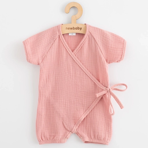 Pagliaccetto estivo in mussola per neonati New Baby rosa