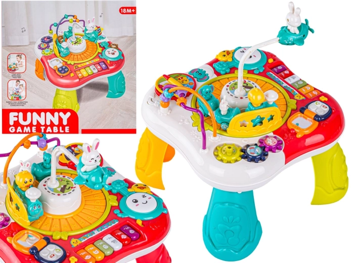 Tavolino educativo musicale interattivo per bambini con pianoforte e trenino