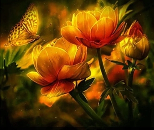 Norimpex Dipingere con i numeri Fiori 40 × 50 cm