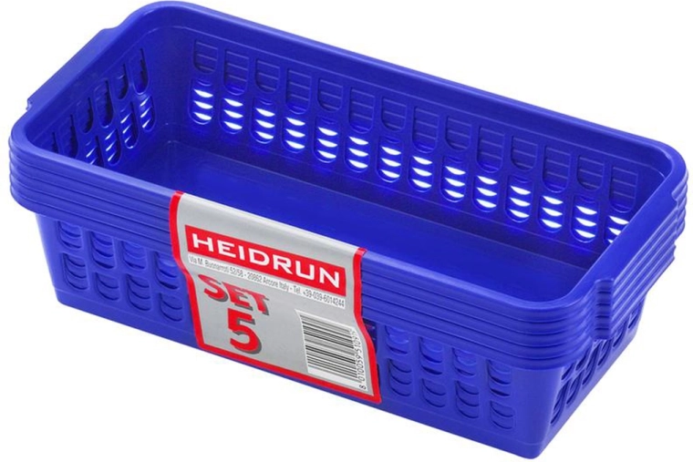 Cestini in plastica HEIDRUN 20,5 × 10 × 6,5 cm, set 5 pz, mix di colori