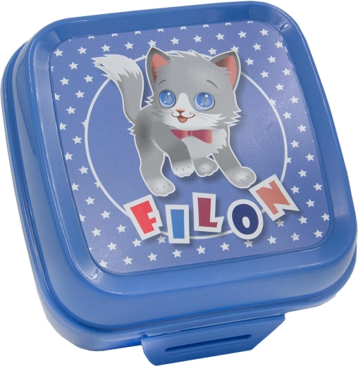 Porta pranzo con chiusura a scatto 12,5 × 12,5 × 8 cm – plastica, mix di colori