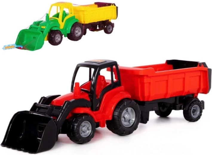 Trattore per bambini Champion con pala e rimorchio