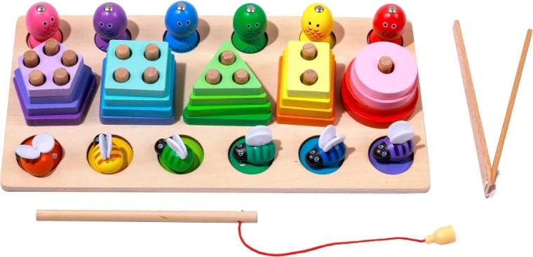2Kids Toys incastro multifunzionale in legno e pesca