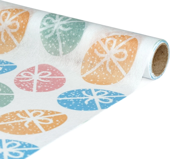Runner da tavola decorativo bianco con motivo di uova 180 × 28 cm