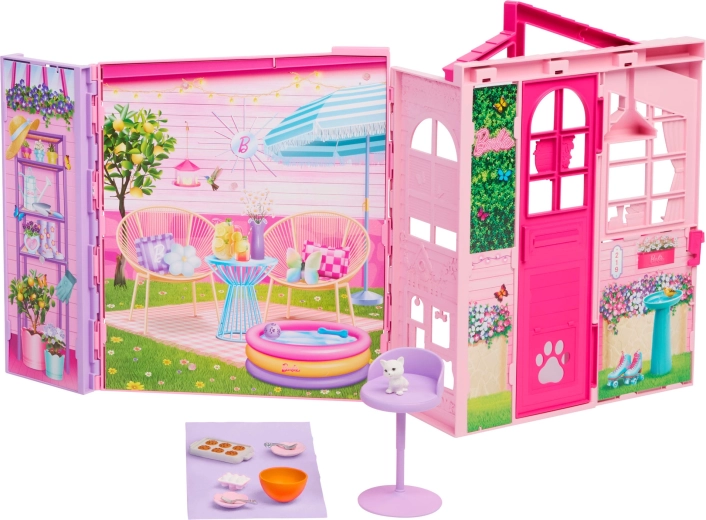 Mattel Barbie Dreamland casa delle bambole pieghevole da weekend con accessori