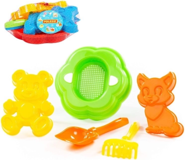 Set da sabbia con grande setaccio e formine