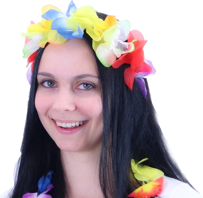 Fascia hawaiana con fiori per carnevale