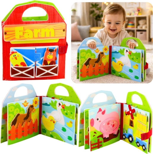 Libretto sensoriale in feltro – fattoria e animali domestici 3D