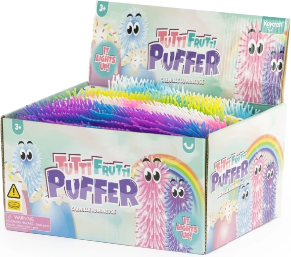 Bruco peloso a carica Tutti Frutti con luce 28 cm