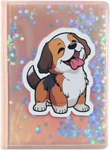 Taccuino con paillettes – cagnolino