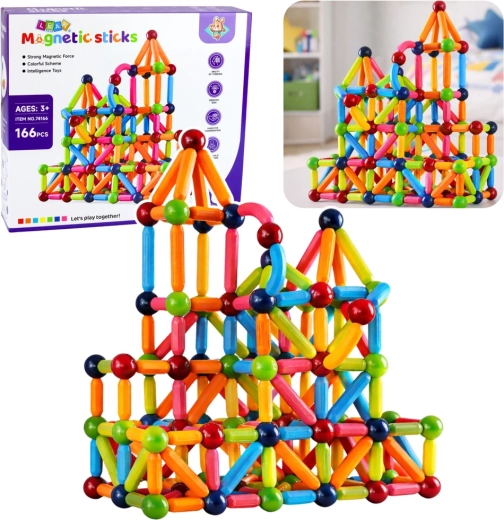 Set di costruzione magnetico sticks 166 pezzi