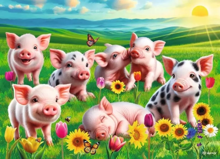 Puzzle Ravensburger Maialini adorabili 60 pezzi