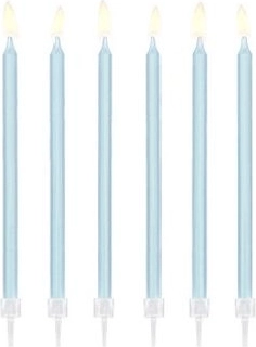 Candeline di compleanno lisce azzurro chiaro 14 cm (12 pz)