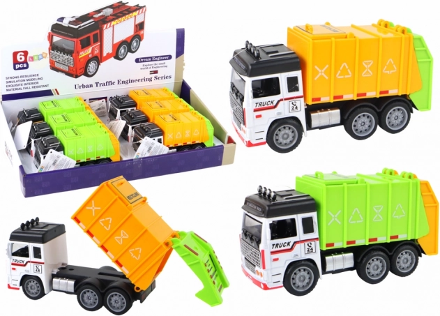 Camion della spazzatura con rimorchio