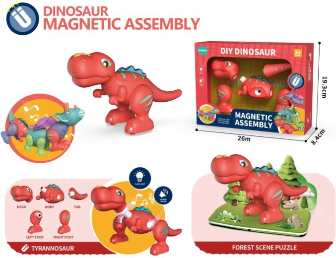 Dinosauro interattivo Tyrannosaurus Rex con luce e suono