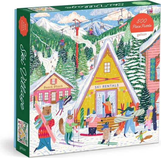 Galison puzzle quadrato Stazione sciistica da 500 pezzi