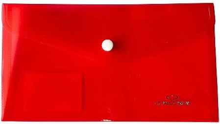 Cartelle portadocumenti con bottone a pressione DL trasparenti rosse CONCORDE