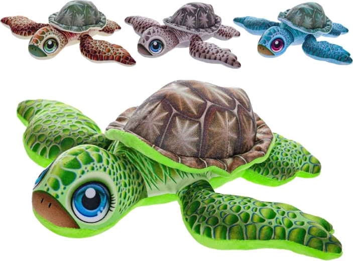 Tartaruga di peluche con carapace scintillante 28 cm