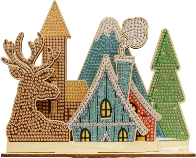 2Kids Toys pittura con diamanti con supporto – villaggio delle renne