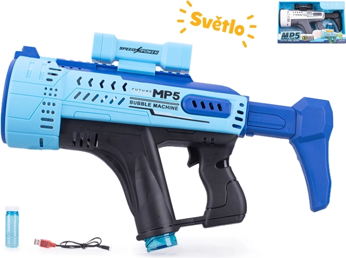 Pistola spara-bolle MP5 con effetti luminosi