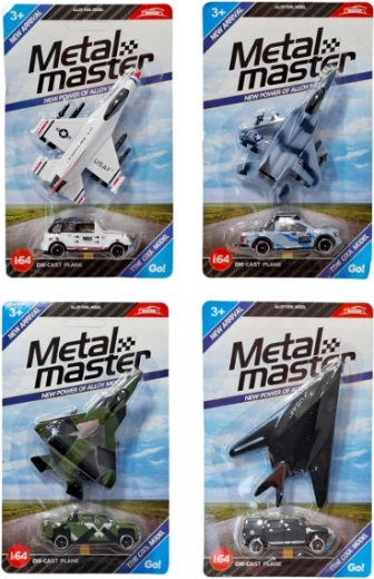 Set di aereo militare e fuoristrada 1:64