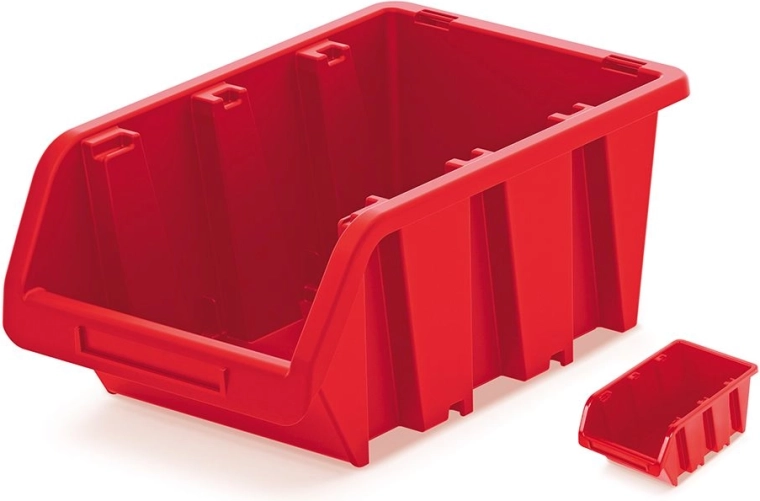 Box di stoccaggio in plastica impilabile 13,5 l rosso