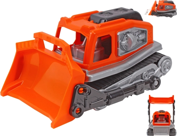 Bulldozer arancione in plastica per bambini 31 cm