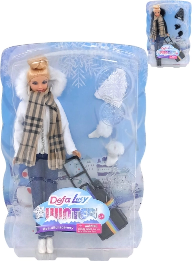 Bambola Defa Lucy Winter con abbigliamento invernale e accessori - 1 pezzo