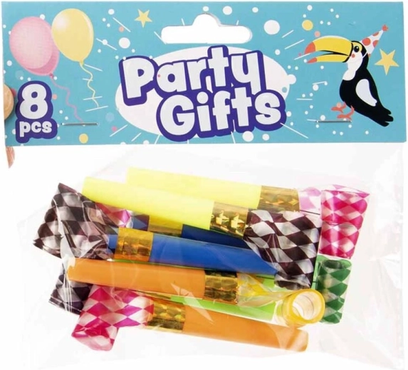 Lingue di Menelik (trombette da festa) 14 cm, mix di colori, 8 pz