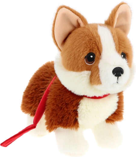 Corgi di peluche Keeleco al guinzaglio, 23 cm