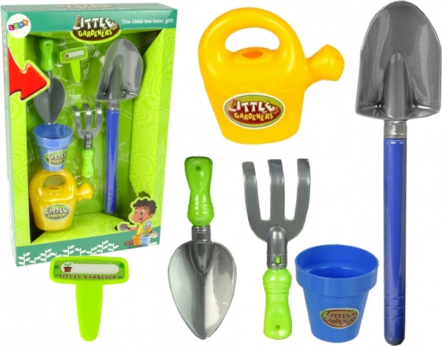 Set giardino per bambini con secchio, paletta e annaffiatoio